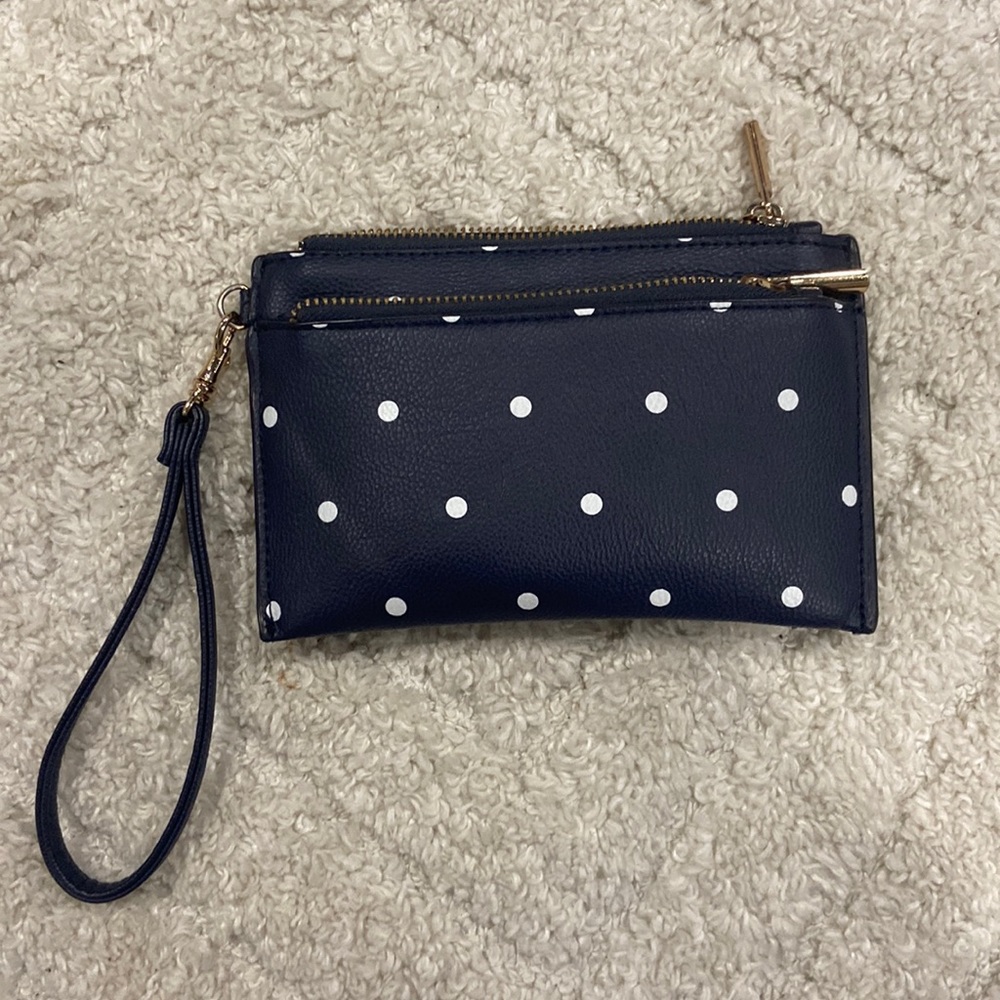 Navy wristlet wallet